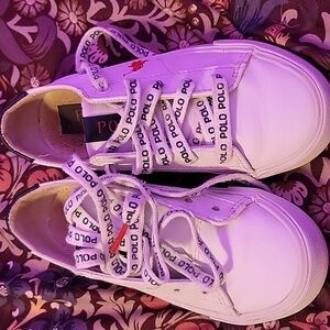 Polo by Ralph Lauren Kids White Lace Up Sneakers